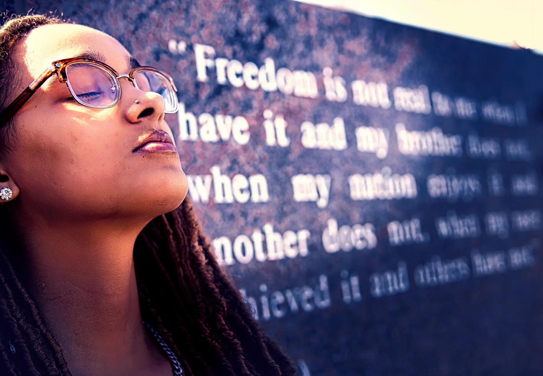 Recited, freedom, in her words, by Bryan Korth